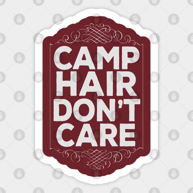 Funny Cute Camp Hair Don't Care Summer Camp Sticker by DankFutura